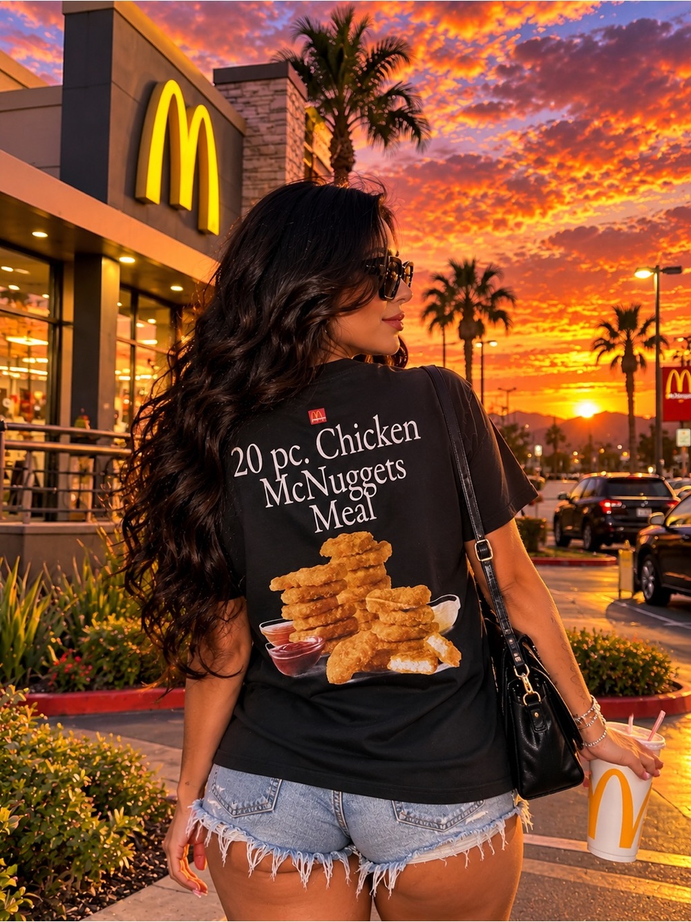 McDonald's Black '20 pc. Chicken McNuggets Meal' Graphic Tee L